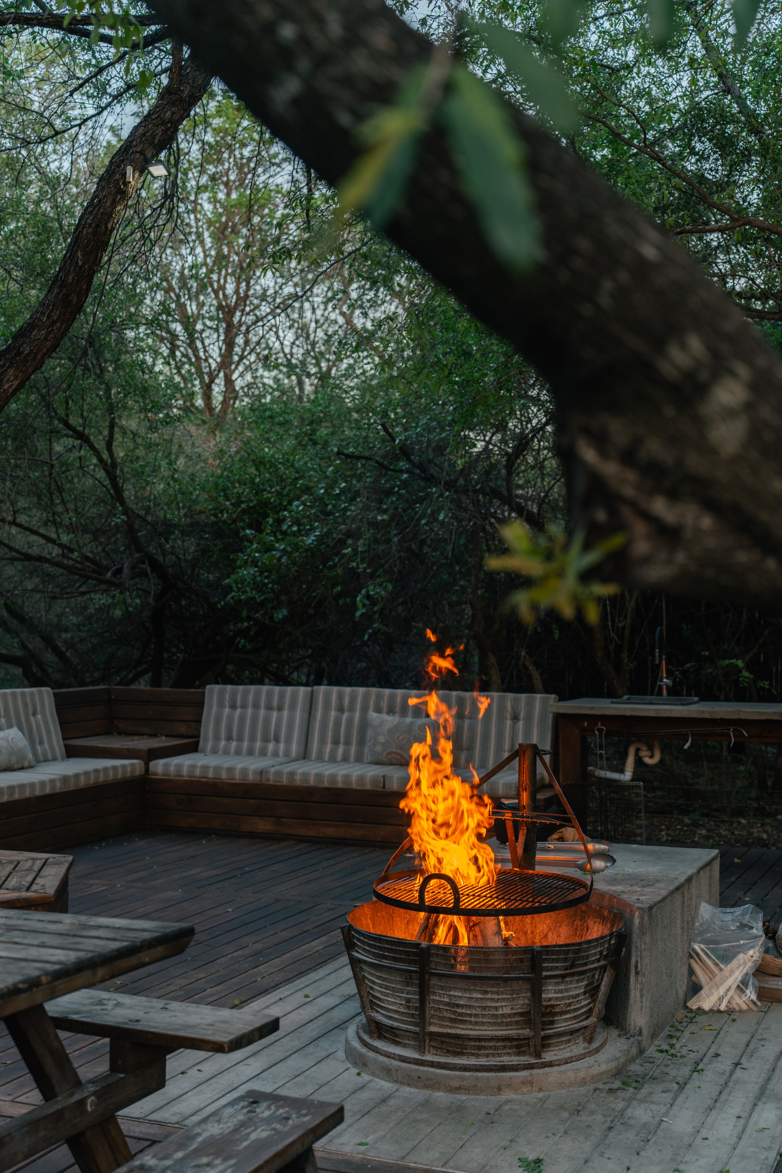 Deck with firepit and lounge seating
